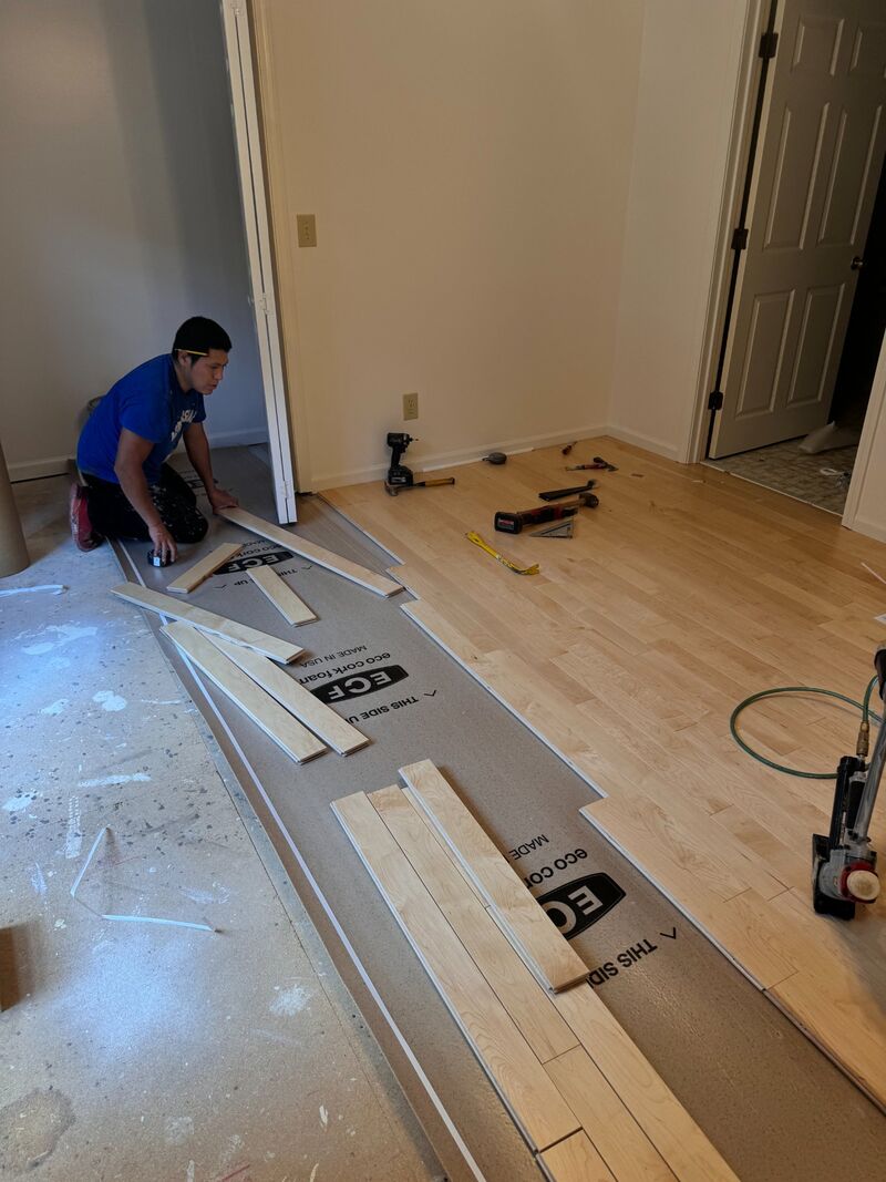 Hardwood floor installation